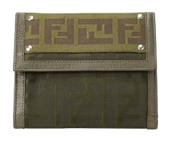 Fendi FF Wallet, Canvas, Green, MII, B, 2*